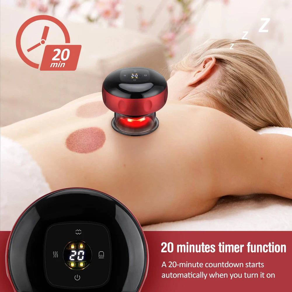 Intelligent Vacuum Cupping Massage Device, Electric Heating Suction Cups Physical Fatigue Relieve Health Guasha Cans