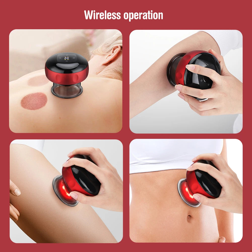 Intelligent Vacuum Cupping Massage Device, Electric Heating Suction Cups Physical Fatigue Relieve Health Guasha Cans