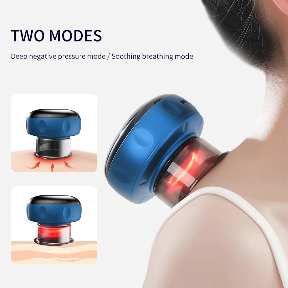 Intelligent Vacuum Cupping Massage Device, Electric Heating Suction Cups Physical Fatigue Relieve Health Guasha Cans