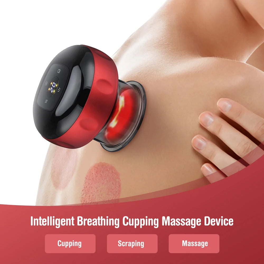 Intelligent Vacuum Cupping Massage Device, Electric Heating Suction Cups Physical Fatigue Relieve Health Guasha Cans