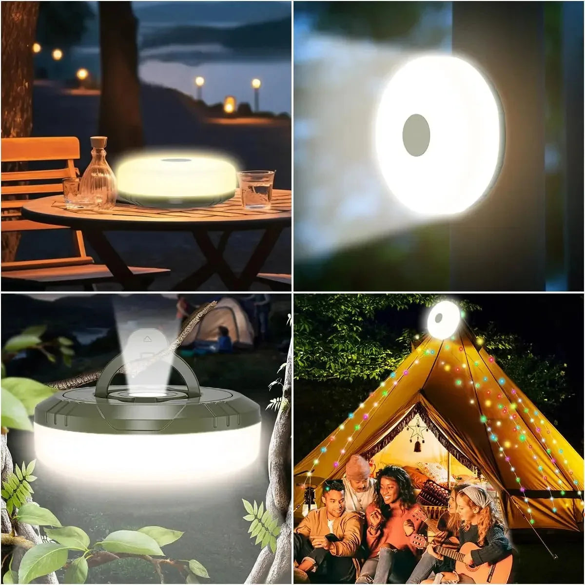 Camping Light 10Meter Recyclable Rolling String Light Waterproof Tent Lamp