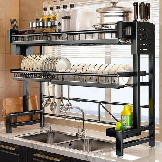 2 Tier Drainer Expandable Over Sink Shelfs and Dish Racks