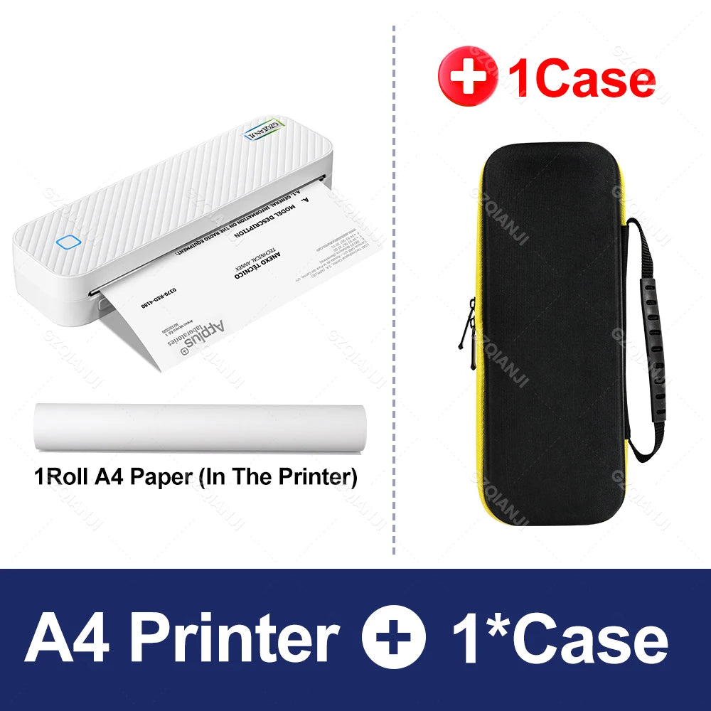 A4 Office School Company Mini Printer PDF Print A40 Portable Thermal Wireless Stencil Print Maker Machine with Papers Case