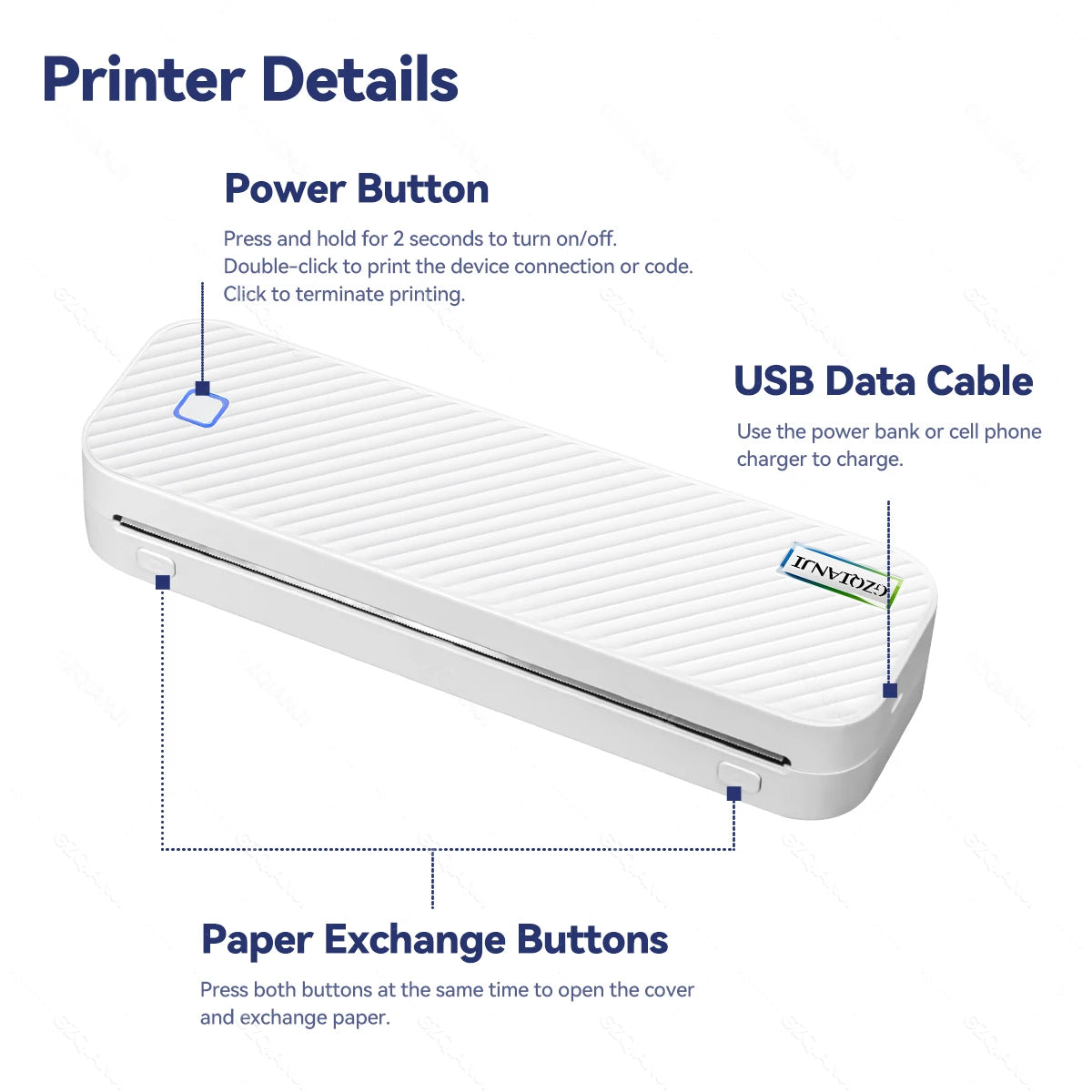 A4 Office School Company Mini Printer PDF Print A40 Portable Thermal Wireless Stencil Print Maker Machine with Papers Case