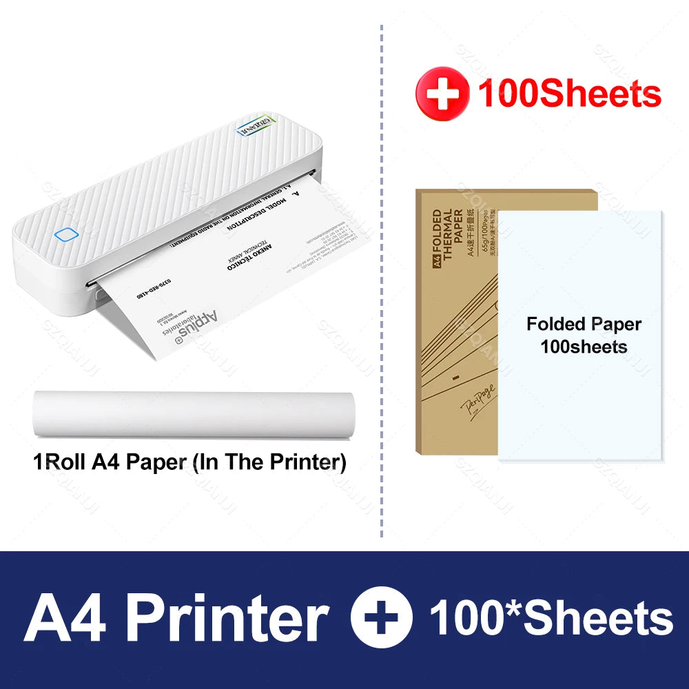 A4 Office School Company Mini Printer PDF Print A40 Portable Thermal Wireless Stencil Print Maker Machine with Papers Case