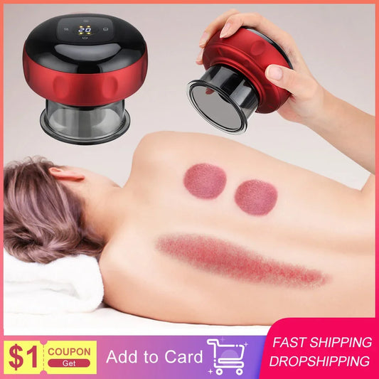 Intelligent Vacuum Cupping Massage Device, Electric Heating Suction Cups Physical Fatigue Relieve Health Guasha Cans