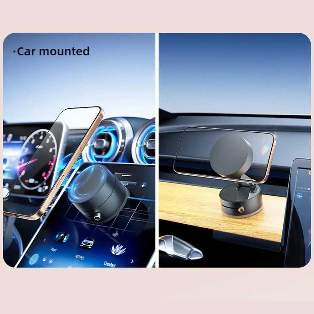 Vacuum Magnetic Mobile Phone Holder, Foldable Phone Holder with Suction Cup Bracket